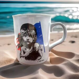 Vintage Les Miserables 1986 Gray Coffee Mug Cup Made In England